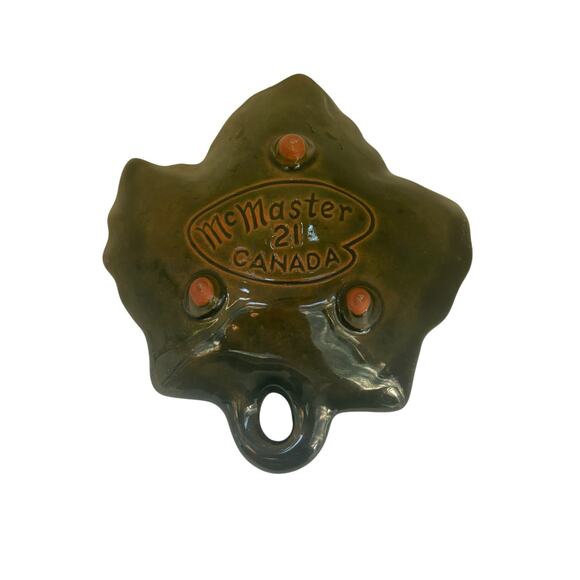 Studio Art Pottery Maple Leaf Trinket Dish Plate Signed McMaster 21 Canada - Picture 3 of 7